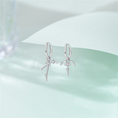 Amarante Jewelry Aries Constellation Zodiac Hoop Earrings
