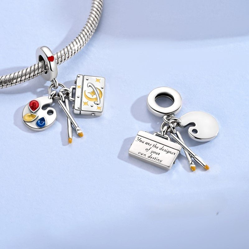 Amarante Jewelry Artist’s Palette & Canvas “Designer of Destiny” Dangle Charm