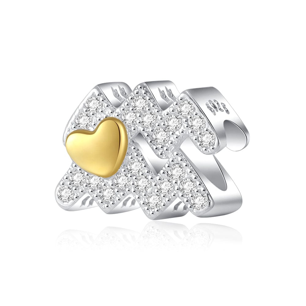Amarante Jewelry Gold Heart & Pavé Crystals Astrology Signs Zodiac Constellation Charms