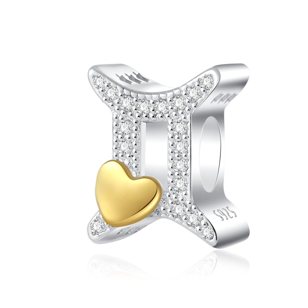 Amarante Jewelry Gold Heart & Pavé Crystals Astrology Signs Zodiac Constellation Charms