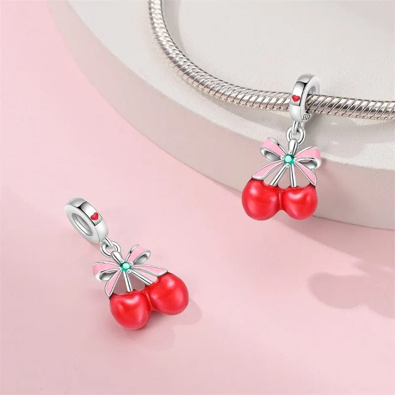 Amarante Jewelry Asymmetrical Cherry Fruit Dangle Charm