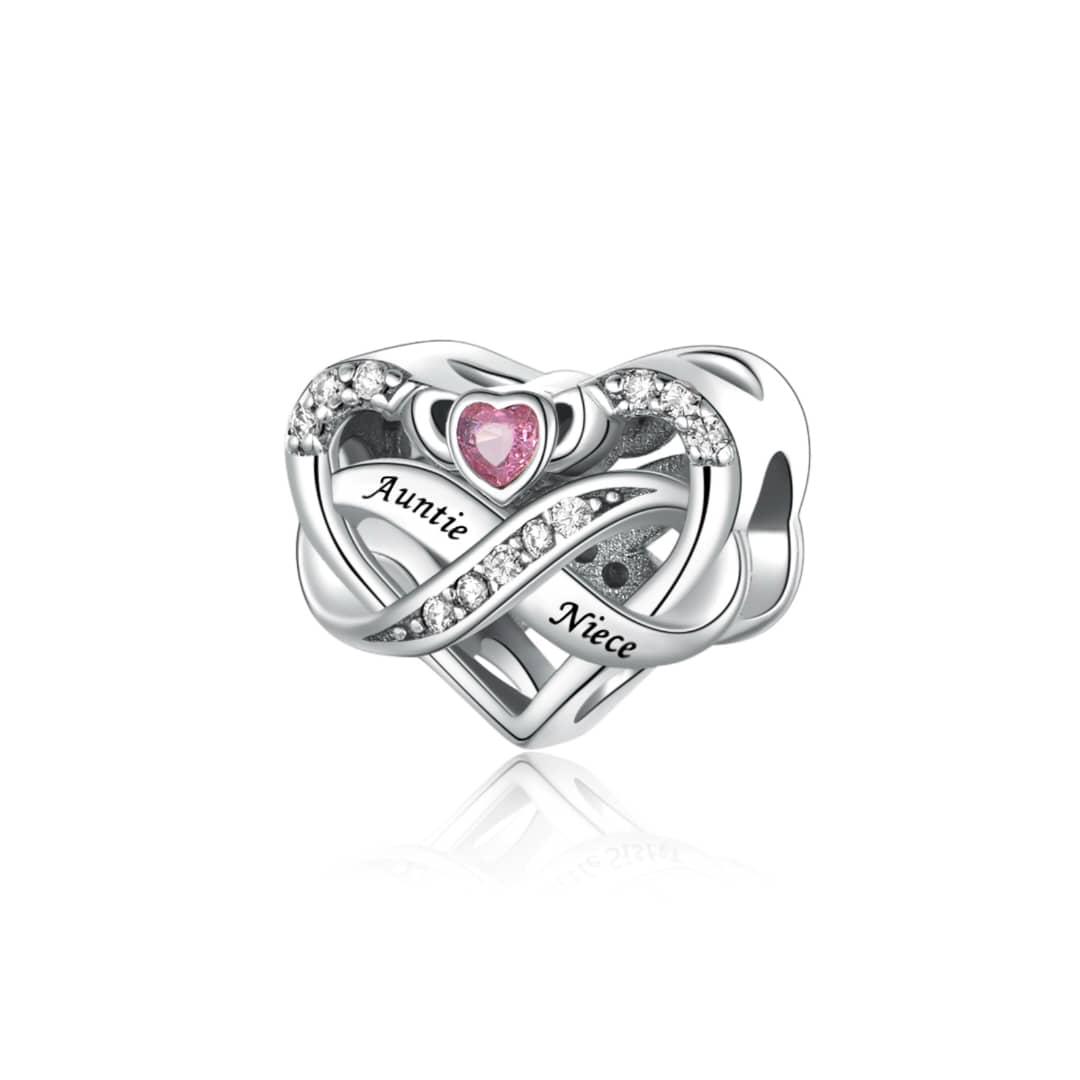 Amarante Jewelry Auntie Niece Heart Infinity Charm