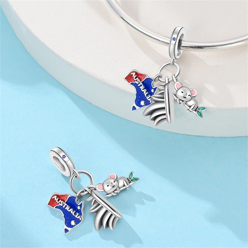 Amarante Jewelry Australia Map, Koala & Sydney Opera House Dangle Charm