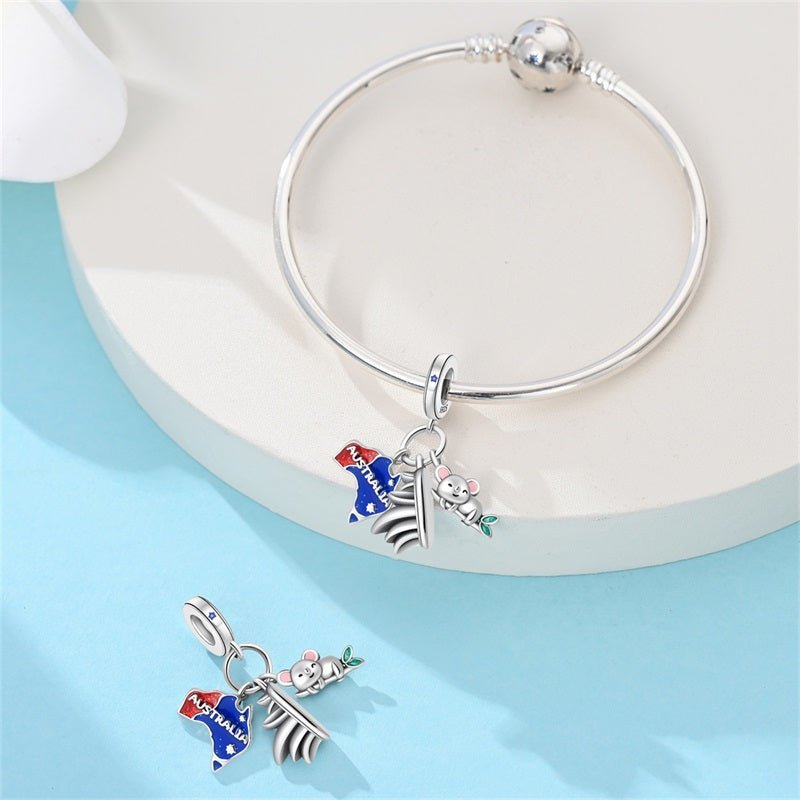 Amarante Jewelry Australia Map, Koala & Sydney Opera House Dangle Charm