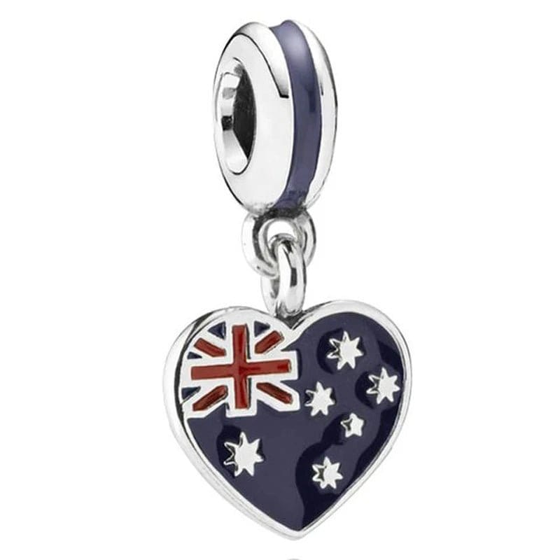Amarante Jewelry Australian Heart Flag Dangle Charm