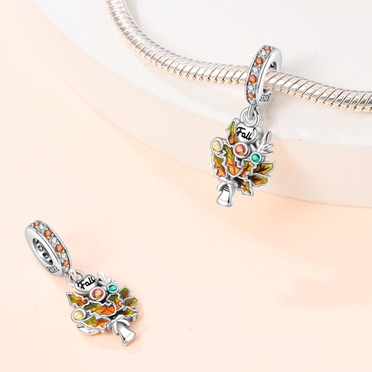 Amarante Jewelry Autumn Fall Maple Leaf Dangle Charm
