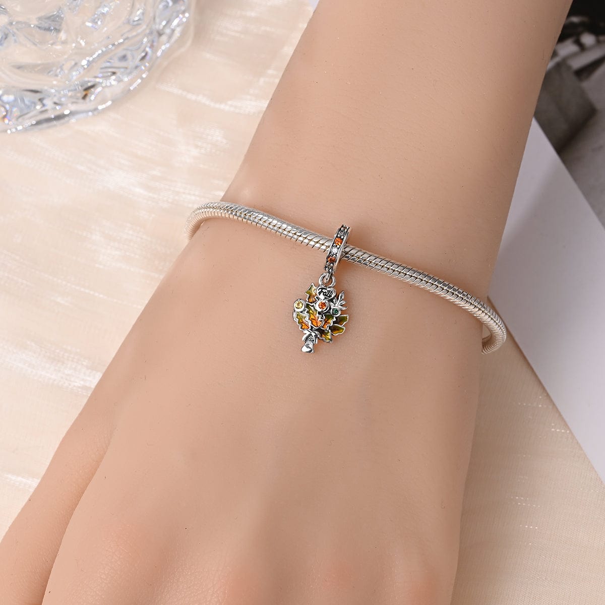 Amarante Jewelry Autumn Fall Maple Leaf Dangle Charm