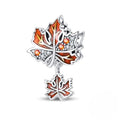 Amarante Jewelry Autumn Maple Leaf Amber Stone Charm