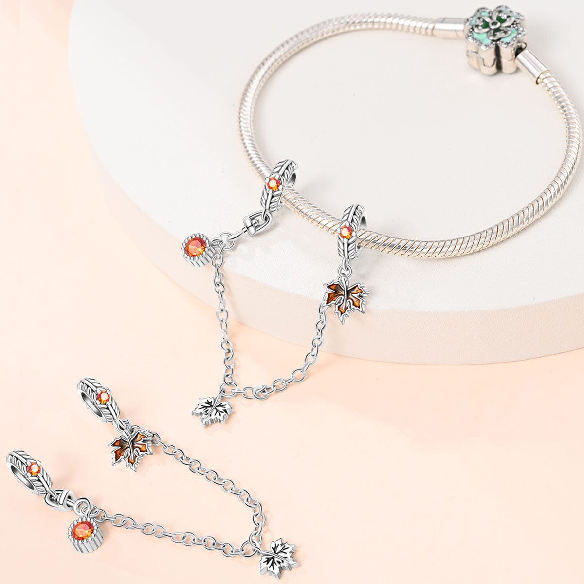 Amarante Jewelry Autumn Maple Leaf Safety Chain
