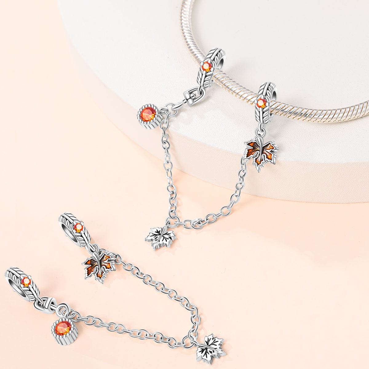 Amarante Jewelry Autumn Maple Leaf Safety Chain