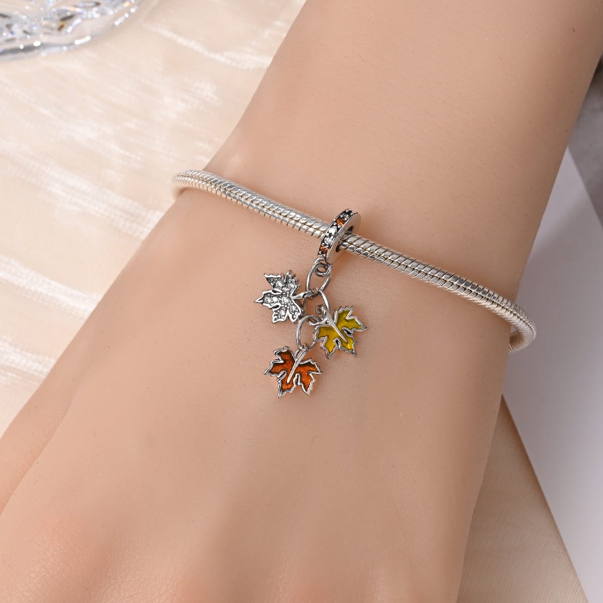 Amarante Jewelry Autumn Maple Leaves Dangle Charm