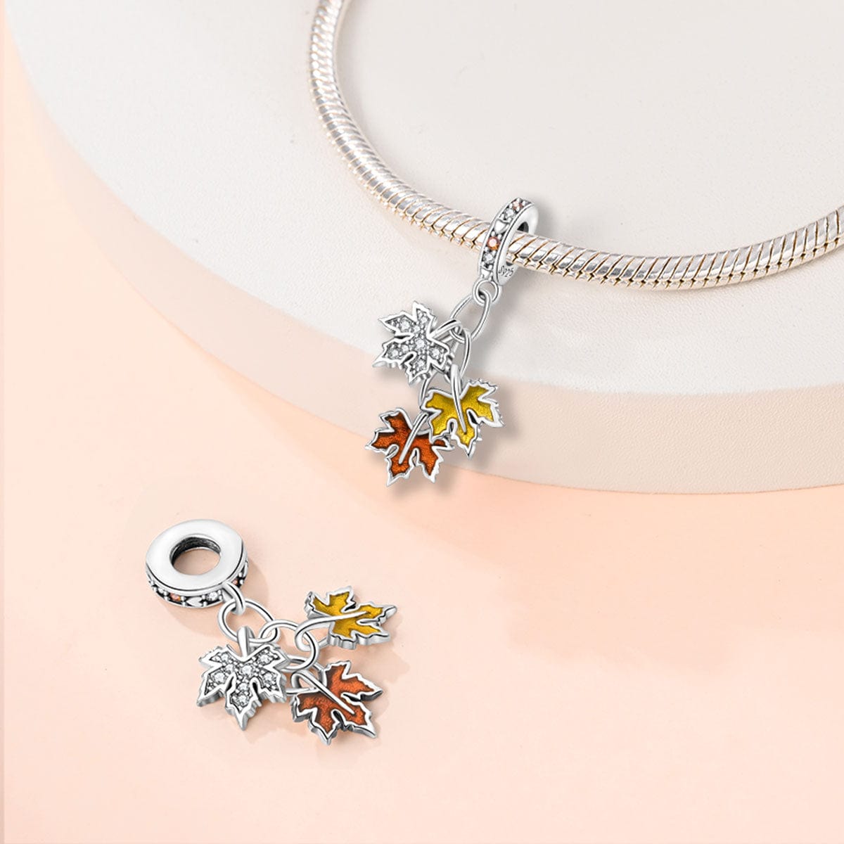 Amarante Jewelry Autumn Maple Leaves Dangle Charm