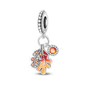 Amarante Jewelry Autumn Maple & Oak Leaves Dangle Charm