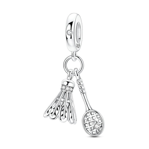 Amarante Jewelry Badminton Shuttlecock & Racket Dangle Charm
