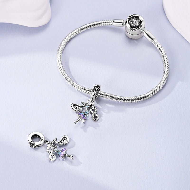 Amarante Jewelry Ballerina, Swan & Infinity Triple Dangle Charm