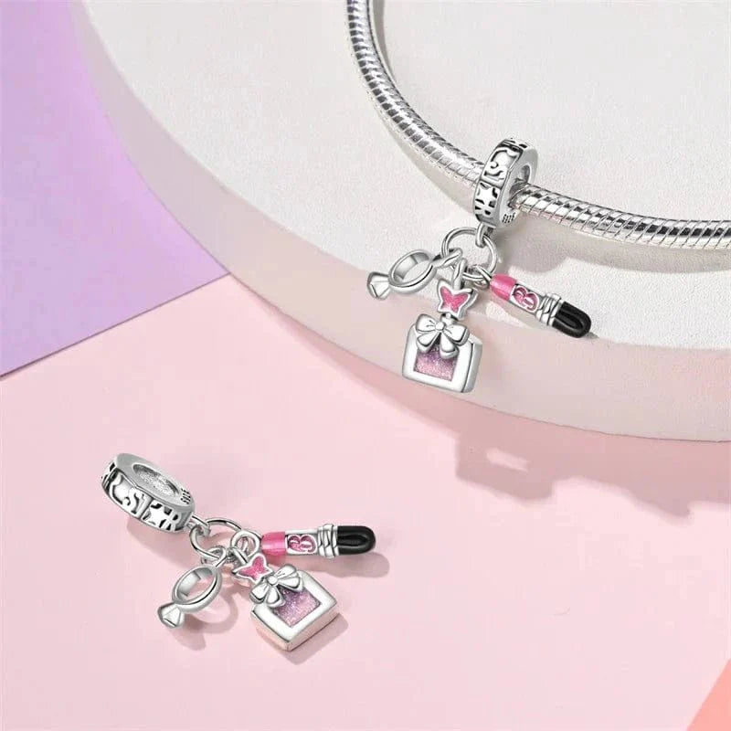 Amarante Jewelry Barbie Mirror, Perfume, Pink Lipstick Charm