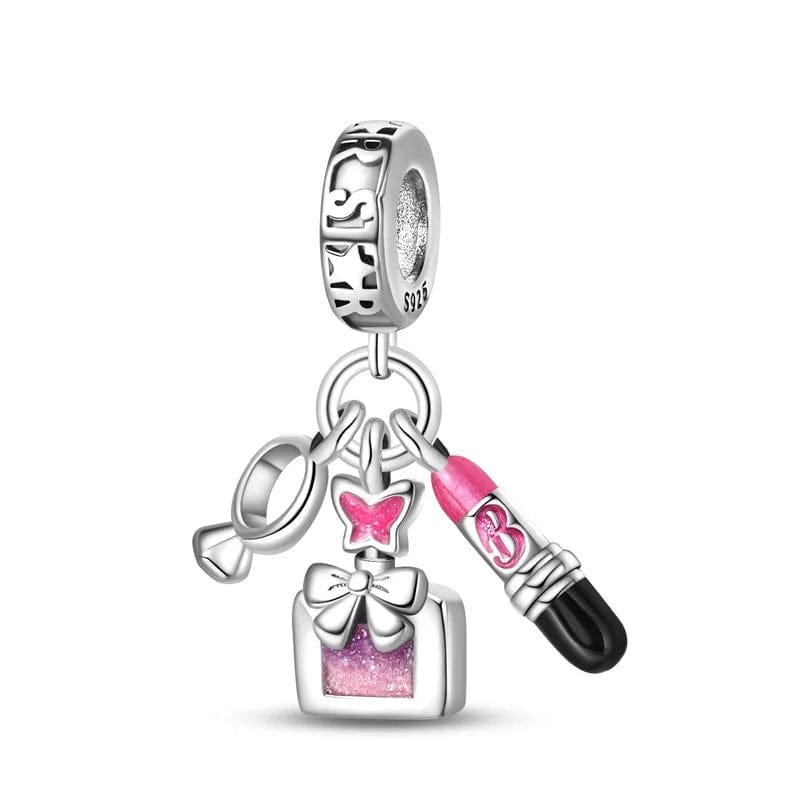 Amarante Jewelry Barbie Mirror, Perfume, Pink Lipstick Charm