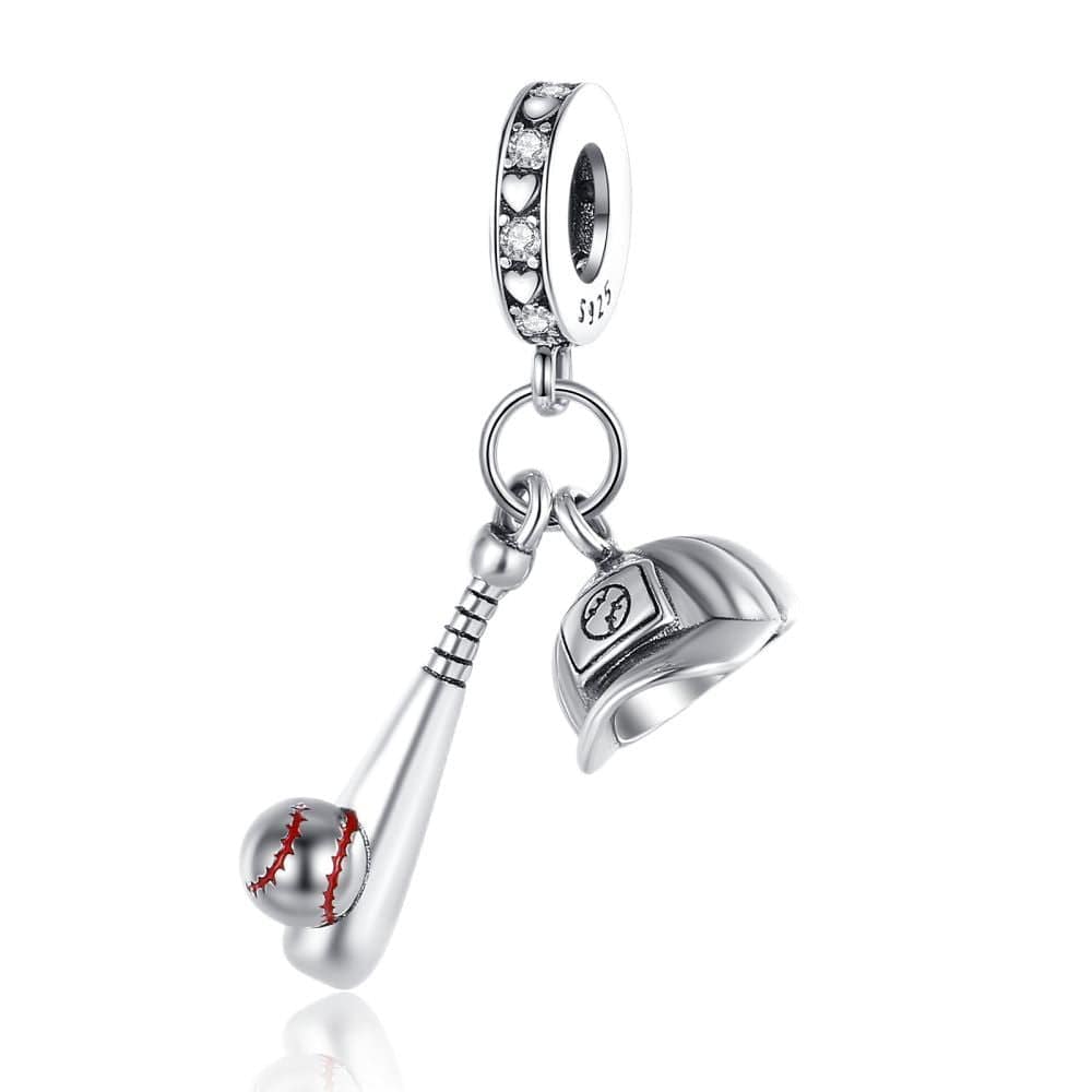 Amarante Jewelry Baseball Bat and Hat Dangle Charm