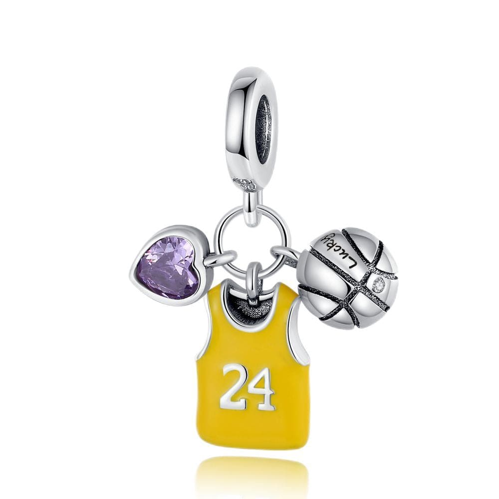Amarante Jewelry Basketball Jersey Charm with Heart and Ball
