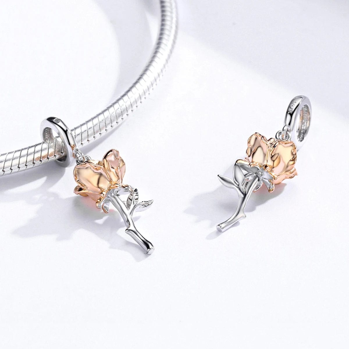 Amarante Jewelry Beauty and the Beast Rose Dangle Charm