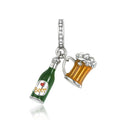 Amarante Jewelry Beer Bottle and Mug Charm with Crystal Accents