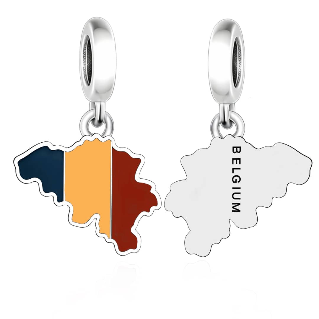 Amarante Jewelry Belgium Map Flag Dangle Charm