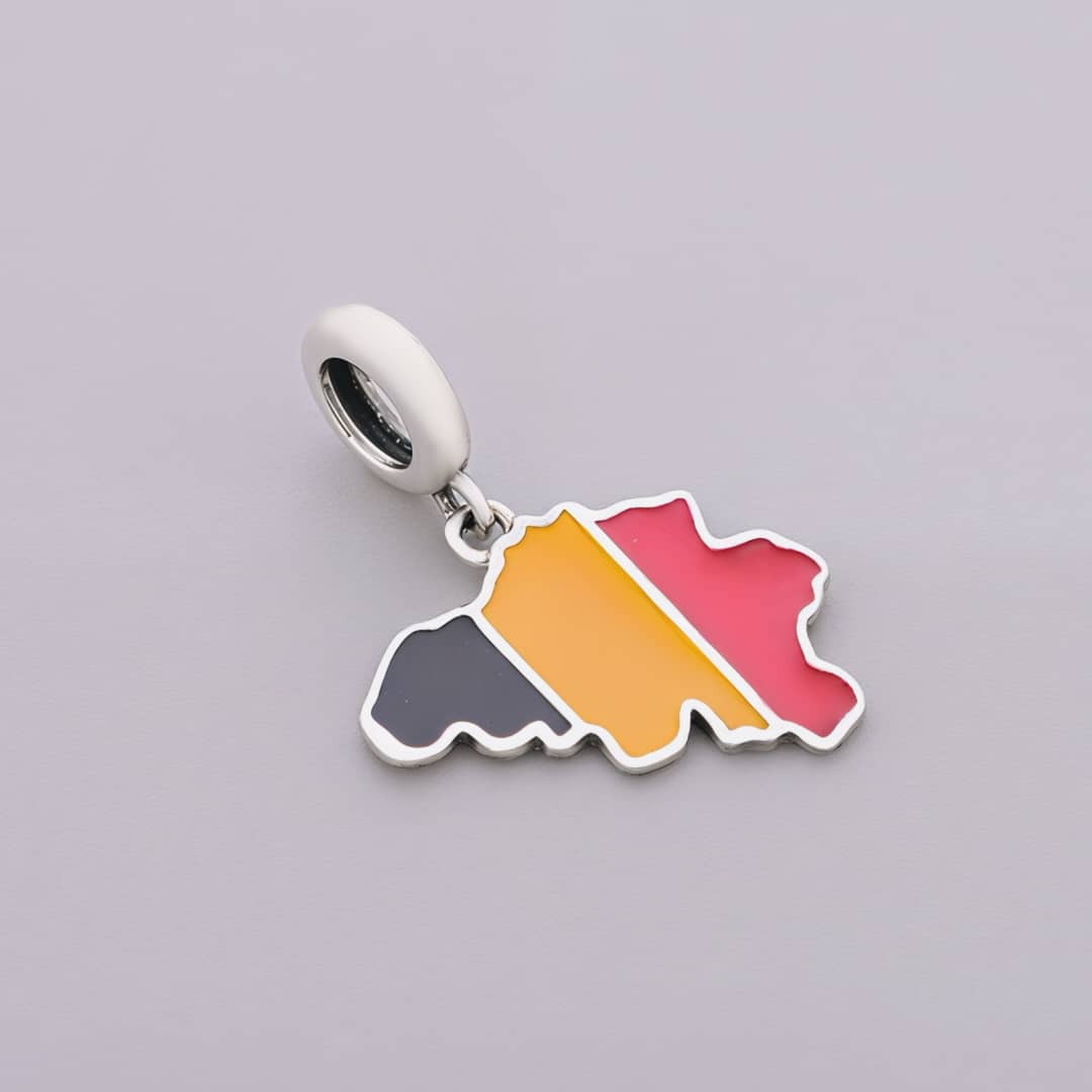 Amarante Jewelry Belgium Map Flag Dangle Charm