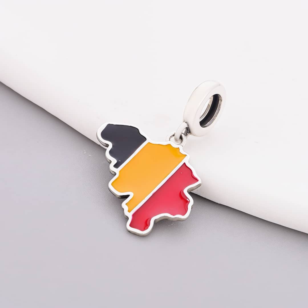 Amarante Jewelry Belgium Map Flag Dangle Charm