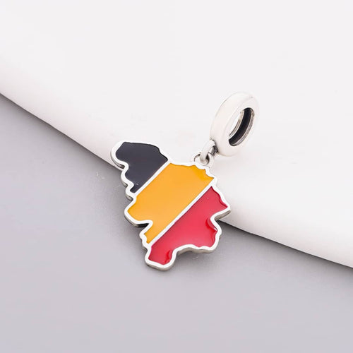 Amarante Jewelry Belgium Map Flag Dangle Charm