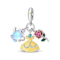 Amarante Jewelry Belle with Yellow Dress, Rose, & Teapot Dangle Charm