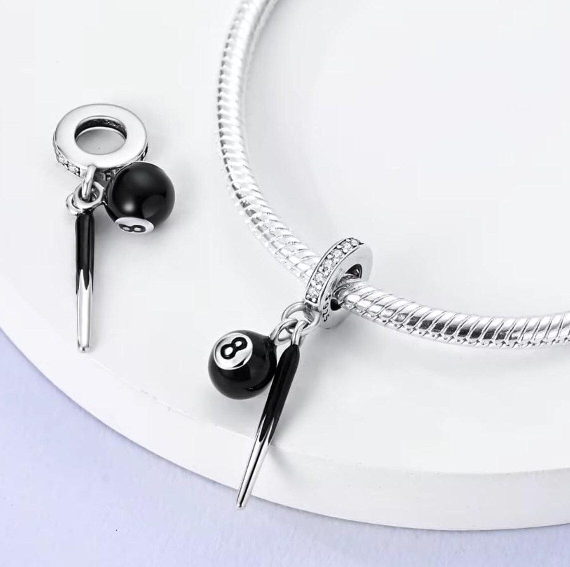 Amarante Jewelry Billiard Eight Ball Dangle Charm
