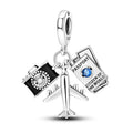 Amarante Jewelry Black Camera Passport Plane Travel Dangle Charm