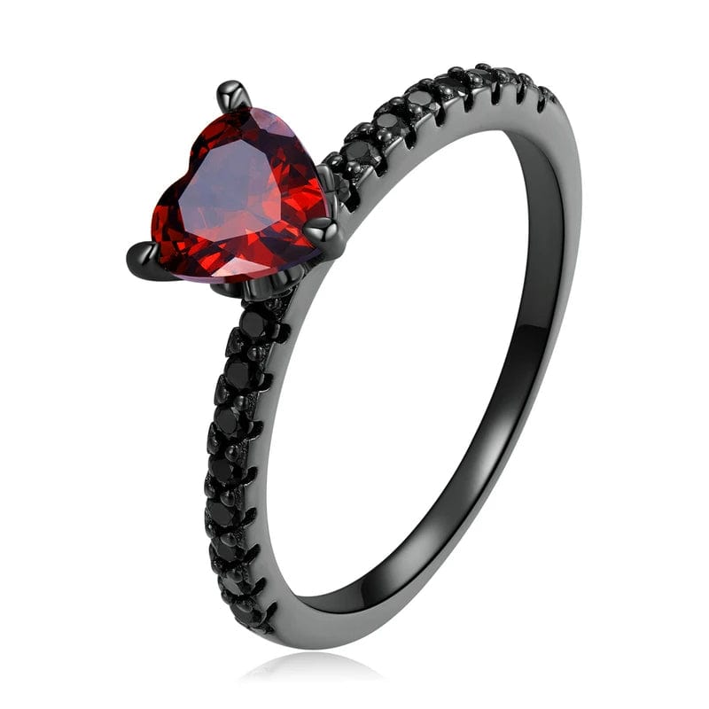 Amarante Jewelry Black Punk Heart Ring