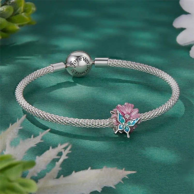 Amarante Jewelry Blooming Flower & Butterfly Charm