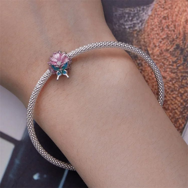 Amarante Jewelry Blooming Flower & Butterfly Charm