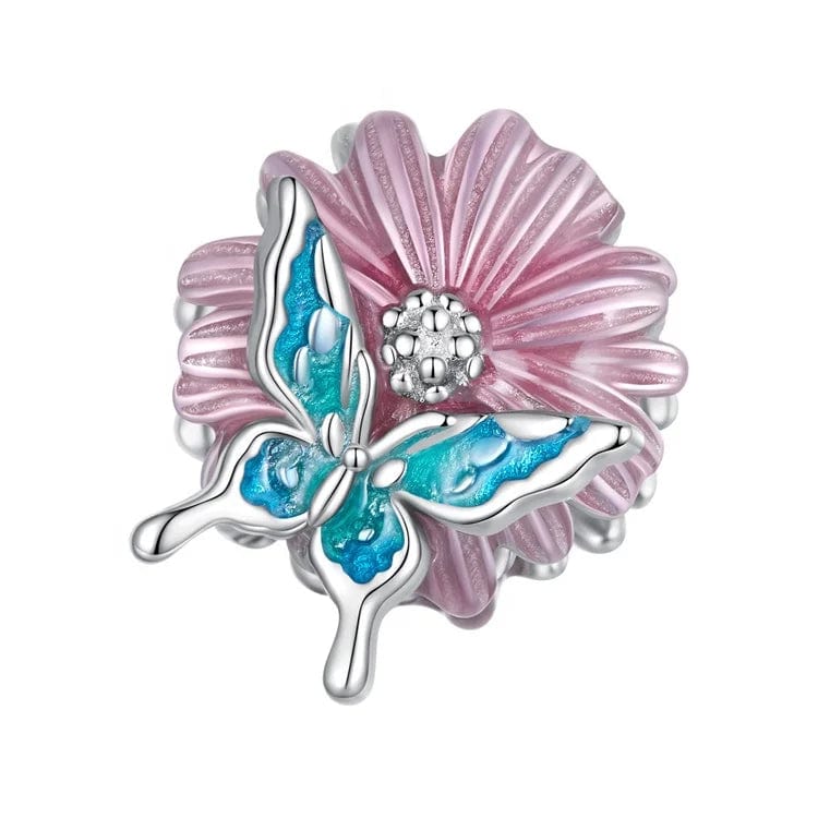 Amarante Jewelry Blooming Flower & Butterfly Charm