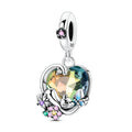 Amarante Jewelry Blooming Heart with Butterfly, Flowers & Cat Dangle Charm