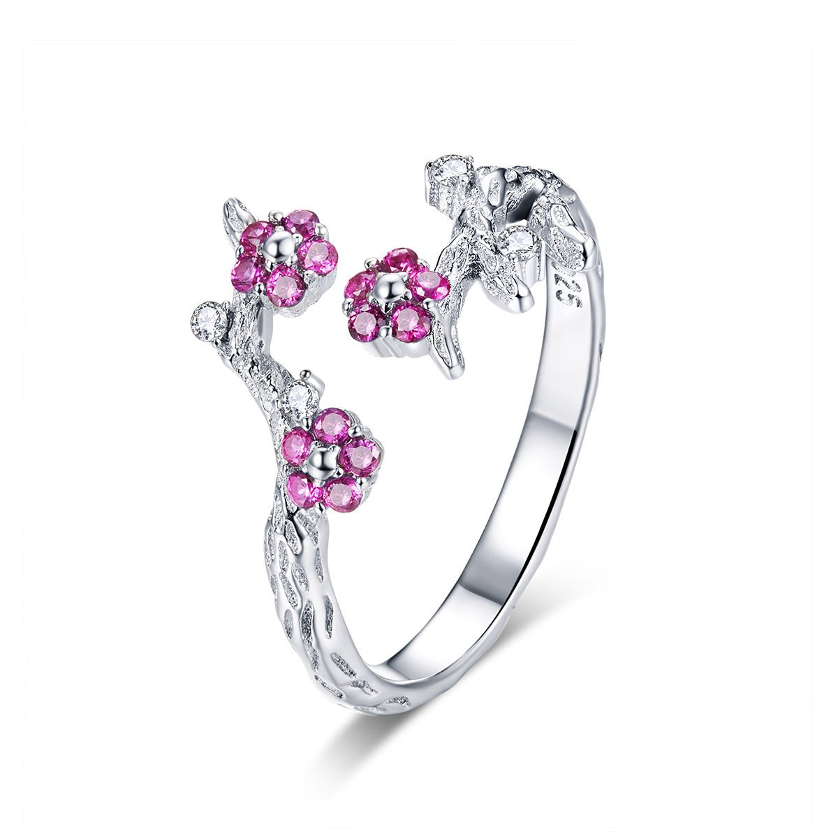 Amarante Jewelry Blooming Pink Blossom Garden Adjustable Ring