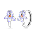 Amarante Jewelry Blooming Violet Flower Hoop Earrings