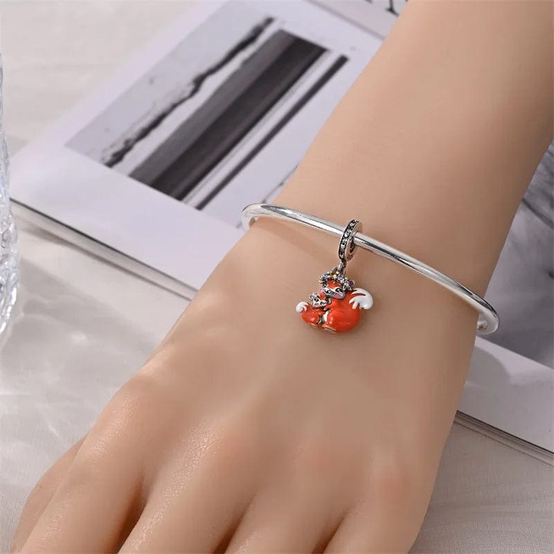 Amarante Jewelry Blossom Crown Squirrel & Baby Dangle Charm
