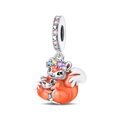 Amarante Jewelry Blossom Crown Squirrel & Baby Dangle Charm