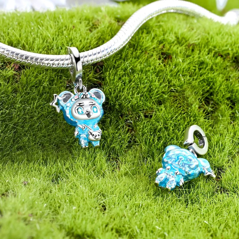 Amarante Jewelry Blue Bear Costume Girl Dangle Charm
