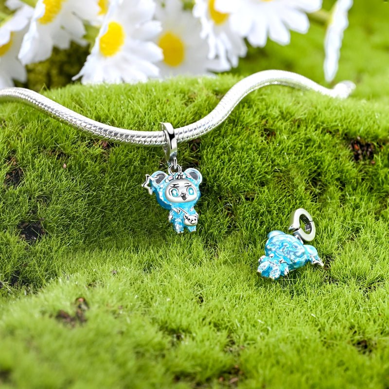 Amarante Jewelry Blue Bear Costume Girl Dangle Charm