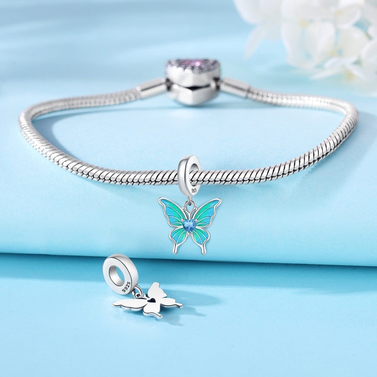 Amarante Jewelry Blue Butterfly Dangle Charm