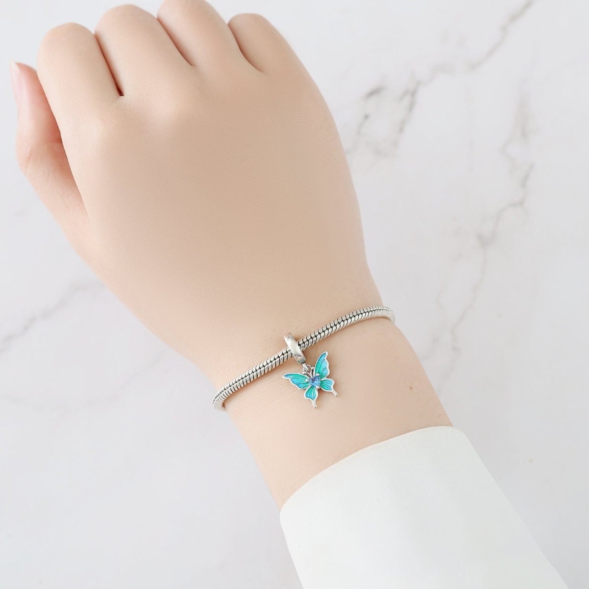 Amarante Jewelry Blue Butterfly Dangle Charm