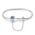 Amarante Jewelry Blue Clock Clasp Bracelet with Safety Chain