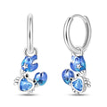 Amarante Jewelry Blue Crab & Starfish Heart Hoop Earrings