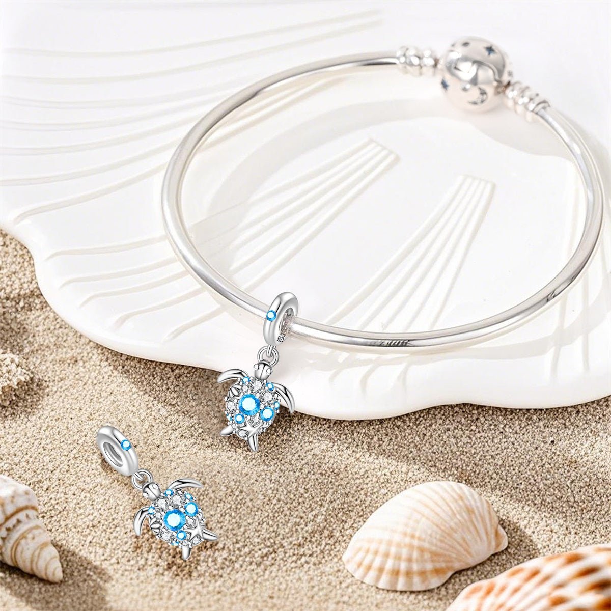 Amarante Jewelry Blue Crystal Sea Turtle Dangle Charm