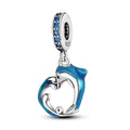 Amarante Jewelry Blue Dolphin Heart Dangle Charm