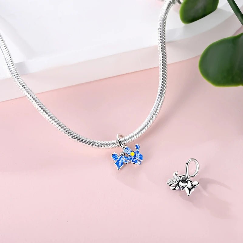 Amarante Jewelry Blue Enamel Flower Charm